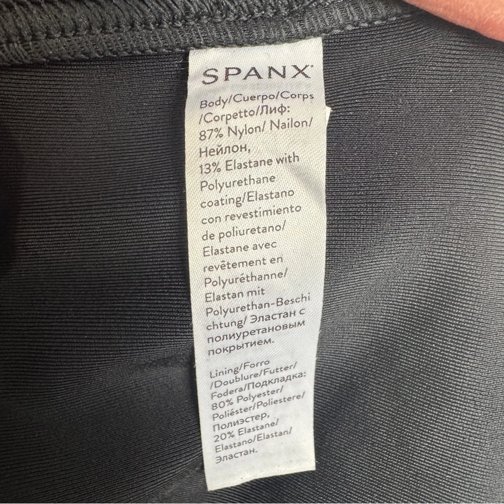 Spanx Faux Leather Black Shimmer Metallic Slimming Leggings Pants Women's XL - Picture 11 of 12